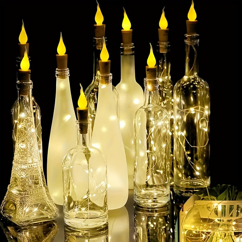 LED bottle lights battery-powered cork design 10 pack for Christmas and party decoration