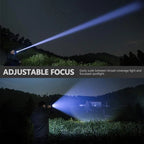 High-power XHP50 flashlight 90000 lumens, zoomable, USB rechargeable, waterproof