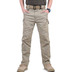 Men's tactical cargo pants for hiking, multi-pocket durable outdoor trousers