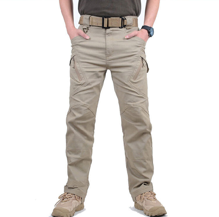 Men's tactical cargo pants for hiking, multi-pocket durable outdoor trousers