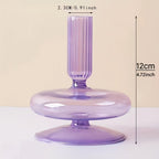 Glass candlestick set minimalist lacquered table decor for romantic dinner