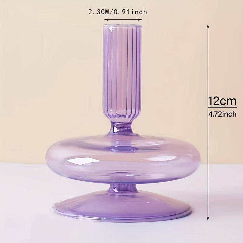 Glass candlestick set minimalist lacquered table decor for romantic dinner