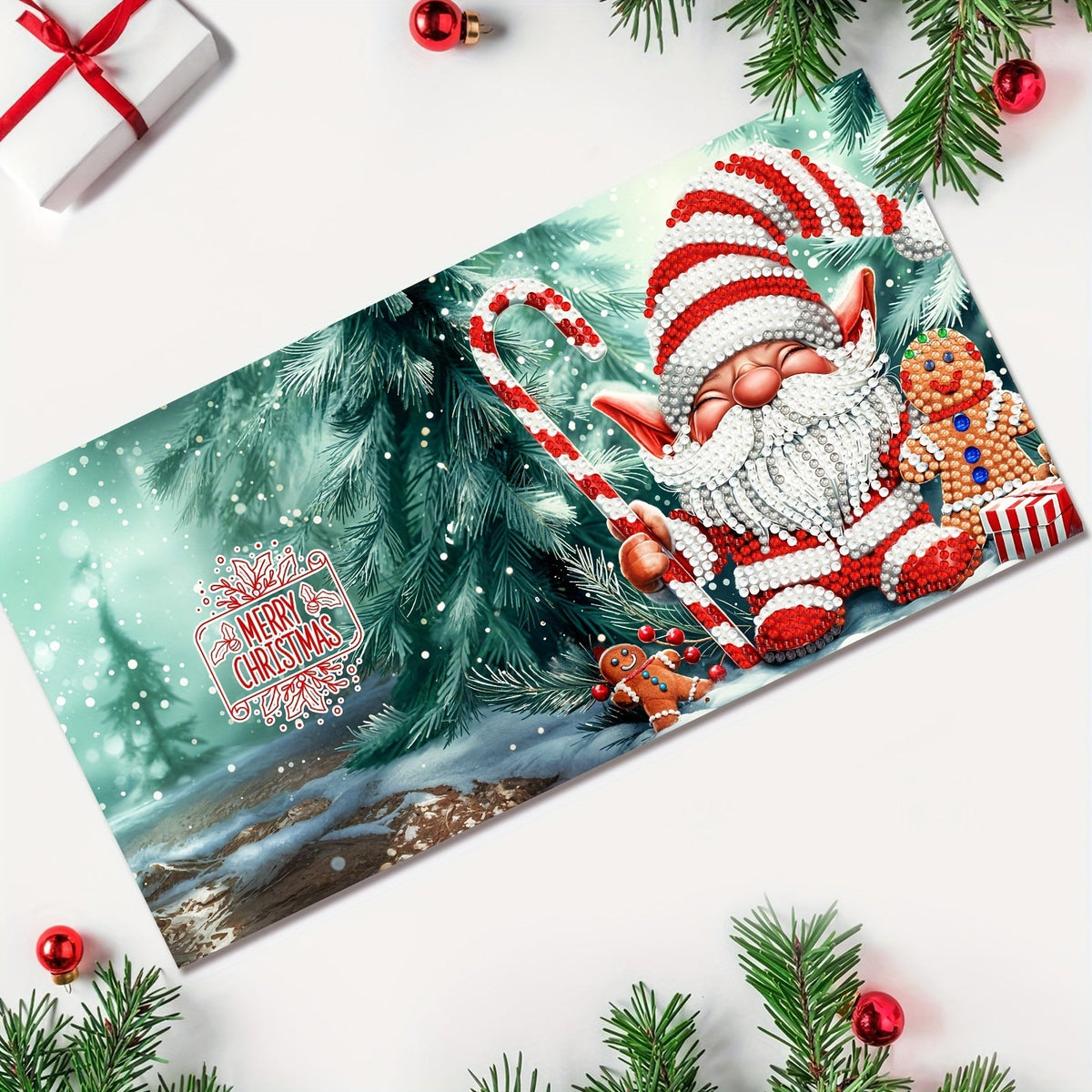 Diamond painting Christmas cards DIY set 12pcs with Santa designs and envelopes