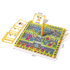 Magnetic bead puzzle wooden maze board with dinosaur theme and challenge cards