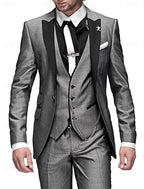 Men 3 piece suit set blazer waistcoat trousers tailored modern fit