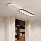 Flush mount LED ceiling light minimalist rectangular 2-light set, metal finish