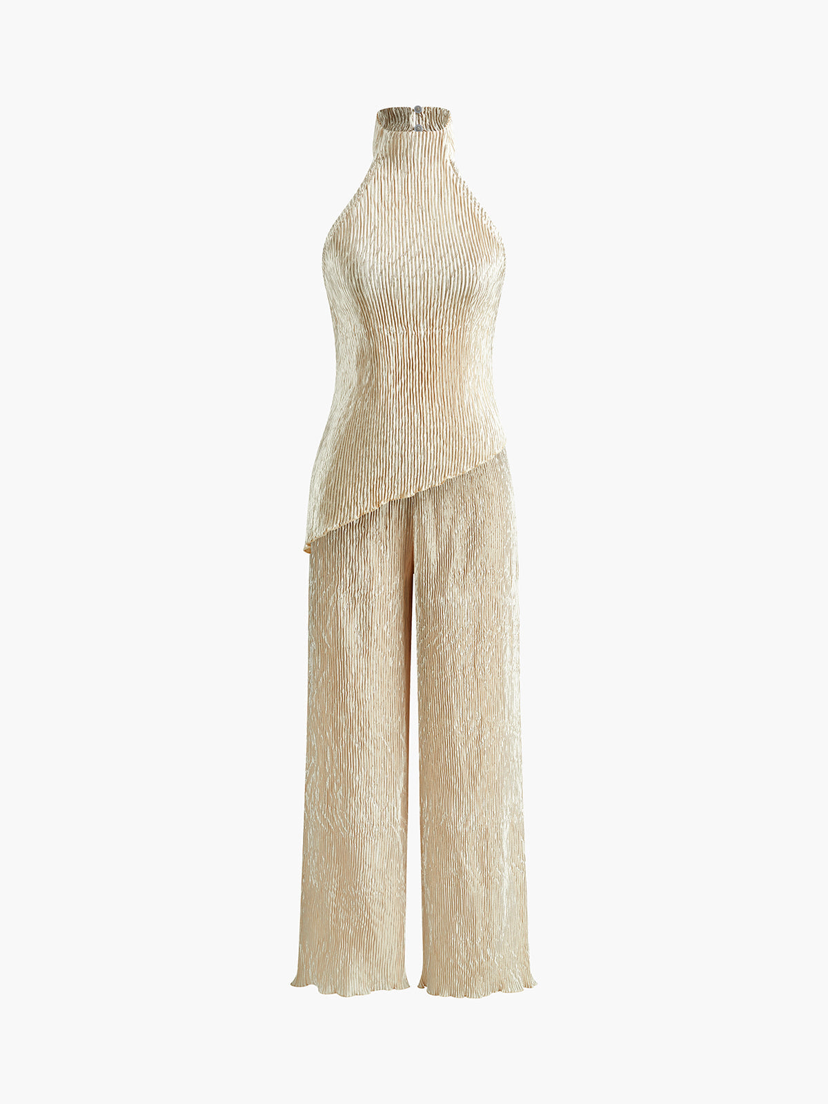 Women Crop Top Wide Leg Pants Set Satin Halter 2 Piece | Opal