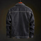 Unisex denim jacket wind resistant with soft interior lining in light blue dark blue and black