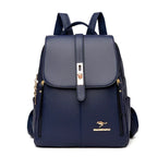 Women vegan leather backpack minimalist design with gold-tone hardware