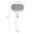 Automatic cleaning cat grooming brush with self-cleaning one-touch button and stainless steel bristles