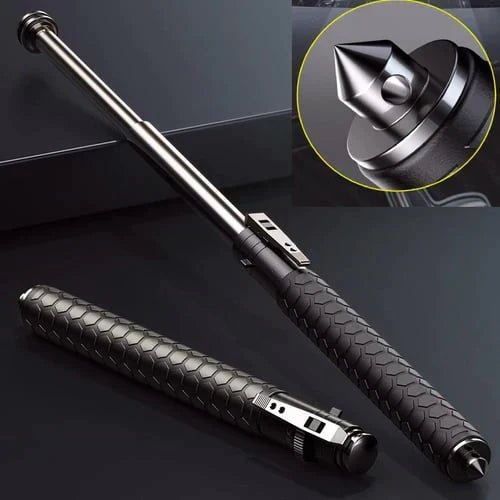 Automatic folding walking cane aluminum adjustable height black