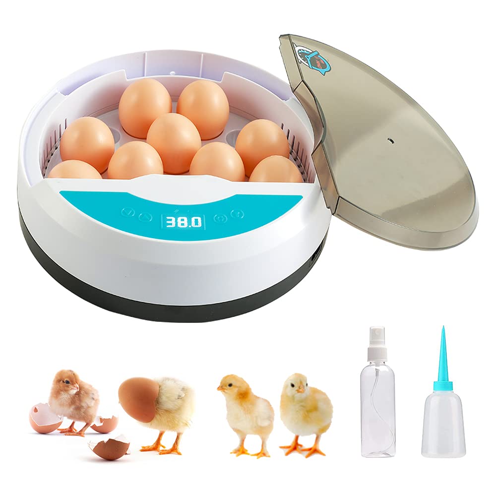 Automatic LED egg incubator with digital temperature control and built-in candler