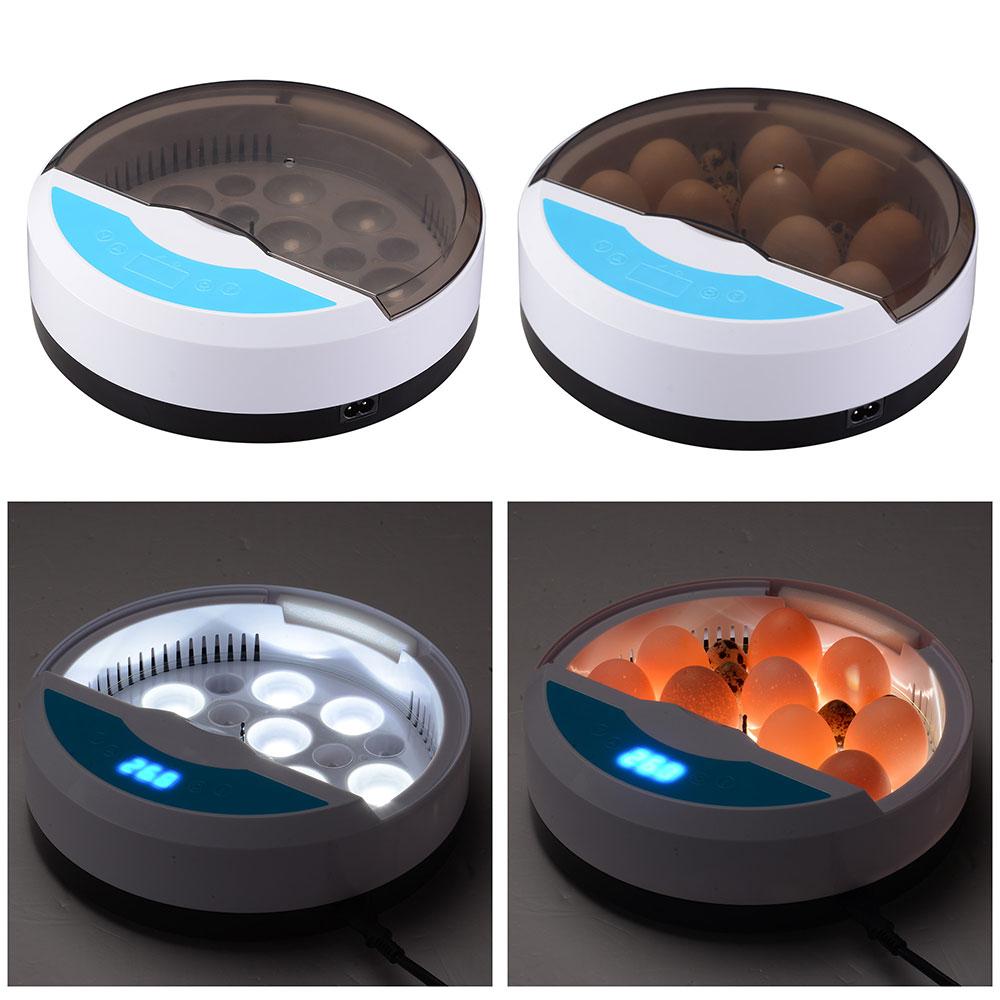 Automatic LED egg incubator with digital temperature control and built-in candler