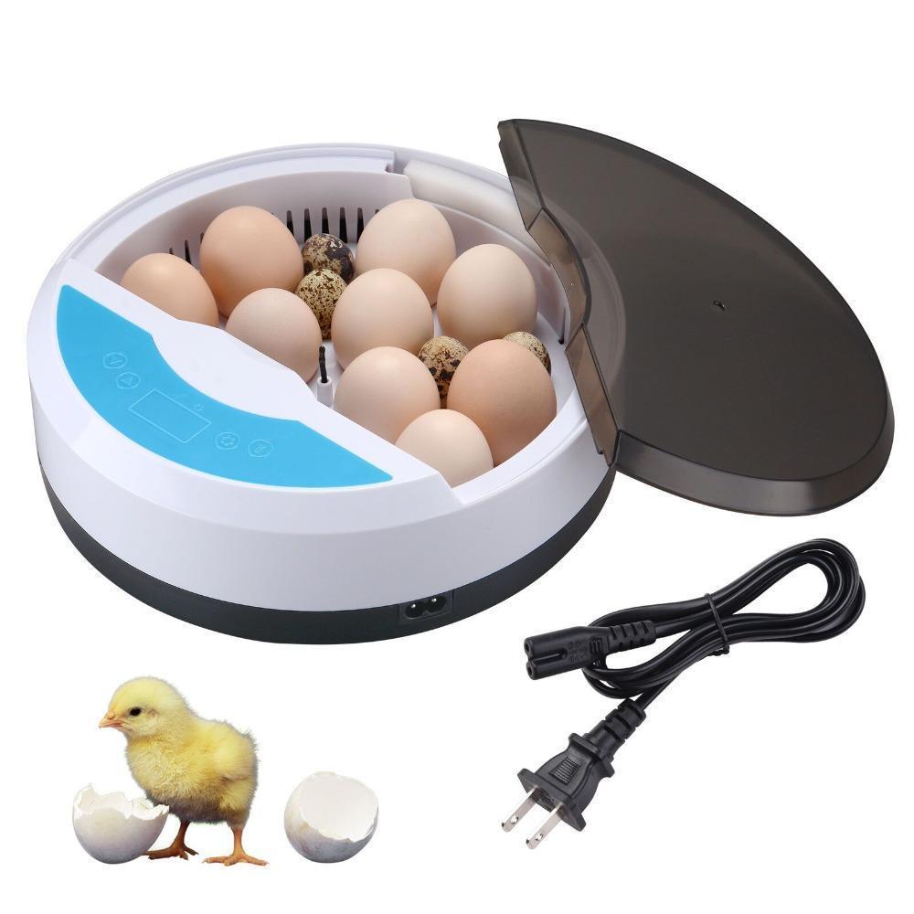 Automatic LED egg incubator with digital temperature control and built-in candler