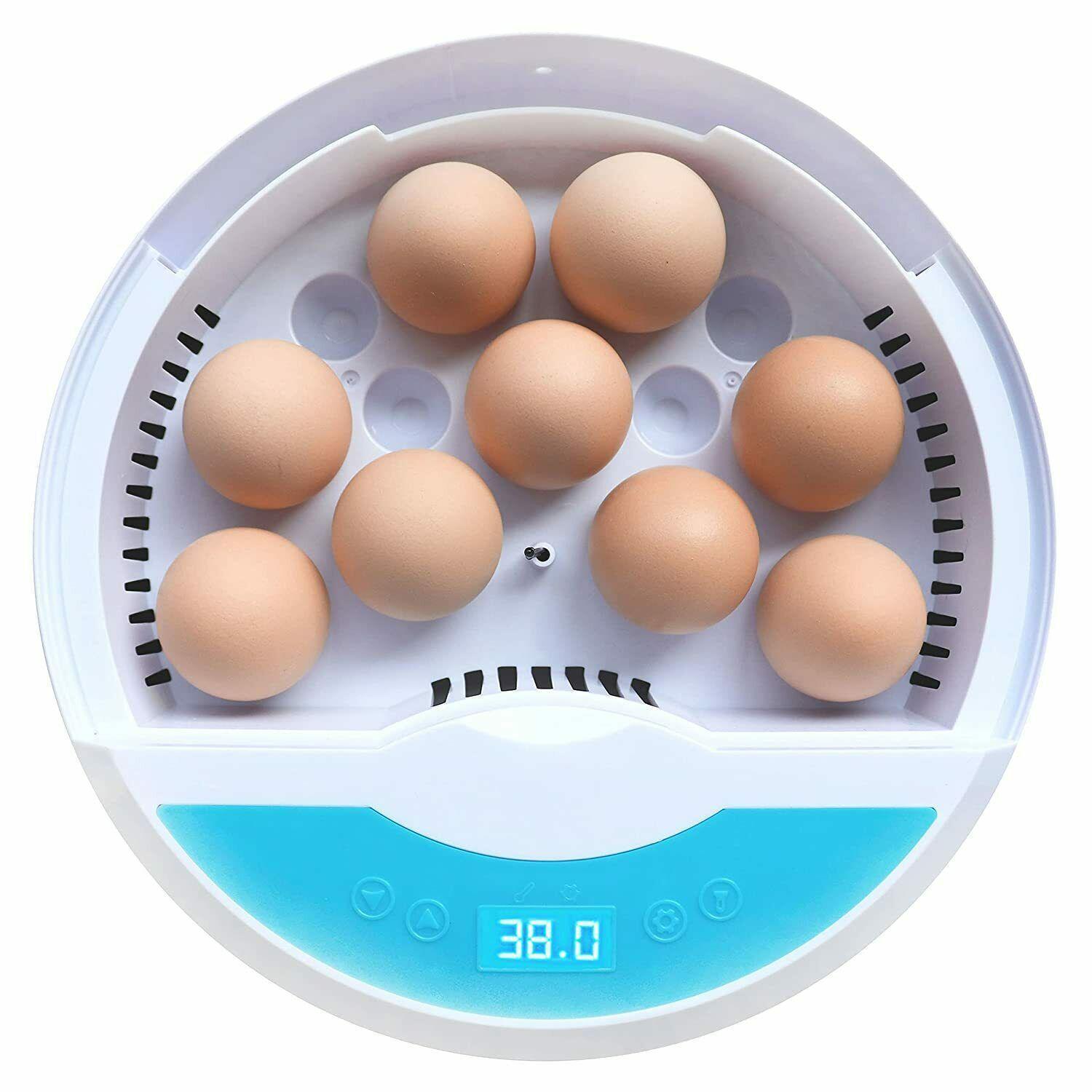 Automatic LED egg incubator with digital temperature control and built-in candler