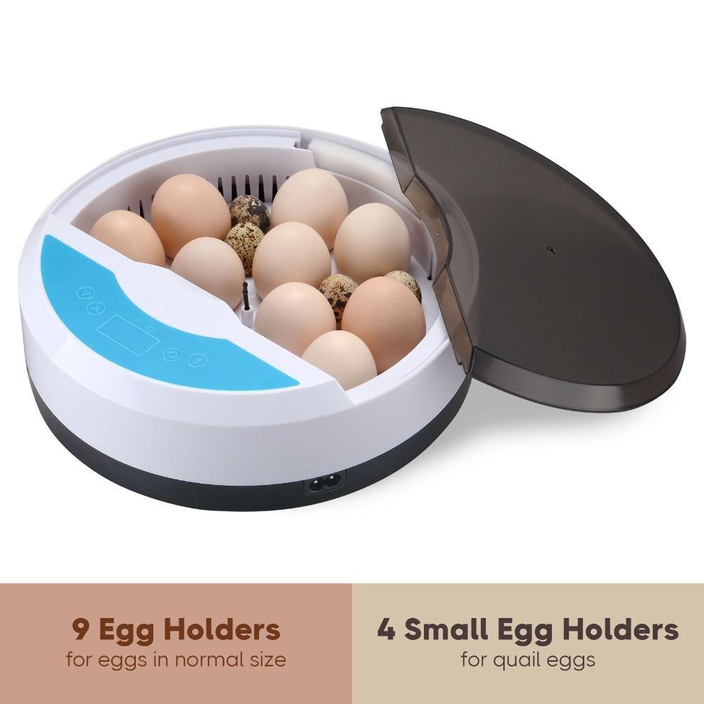 Automatic LED egg incubator with digital temperature control and built-in candler
