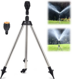 Automatic rotating garden sprinkler with adjustable tripod for lawn and garden watering