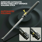 Self-defense walking stick with one-click mechanism and anti-slip grip, alloy urban safety cane