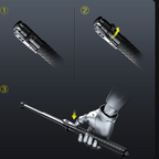 Self-defense walking stick with anti-slip grip and one-click mechanism, alloy urban safety