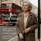 Self-defense walking stick with anti-slip grip and one-click mechanism, alloy urban safety