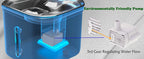 Stainless steel cat water fountain 73oz with triple filtration and quiet pump