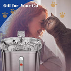Stainless steel cat water fountain 73oz with triple filtration and quiet pump
