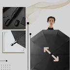 Auto lock folding umbrella wind resistant with hook handle 105 cm canopy