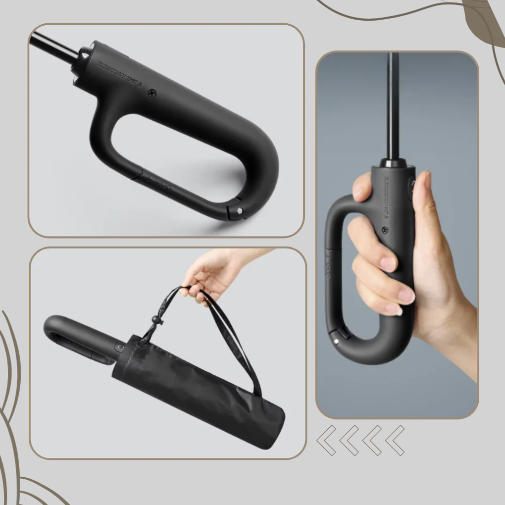 Auto lock folding umbrella wind resistant with hook handle 105 cm canopy