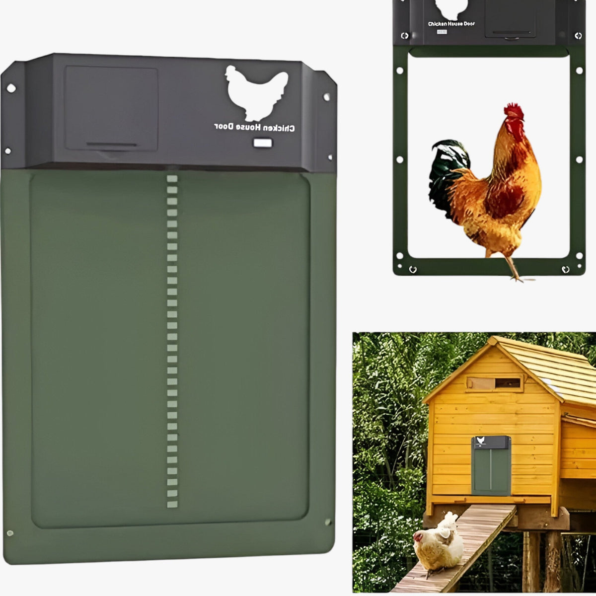 Automatic chicken coop door opener with light sensor battery powered weatherproof