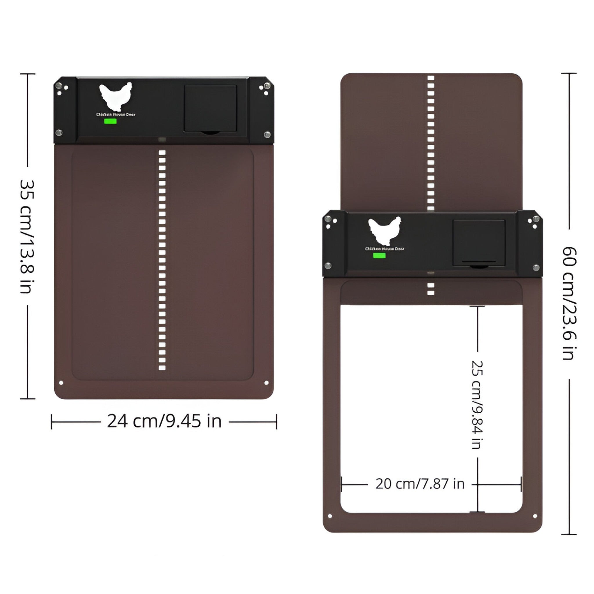 Automatic chicken coop door opener with light sensor battery powered weatherproof