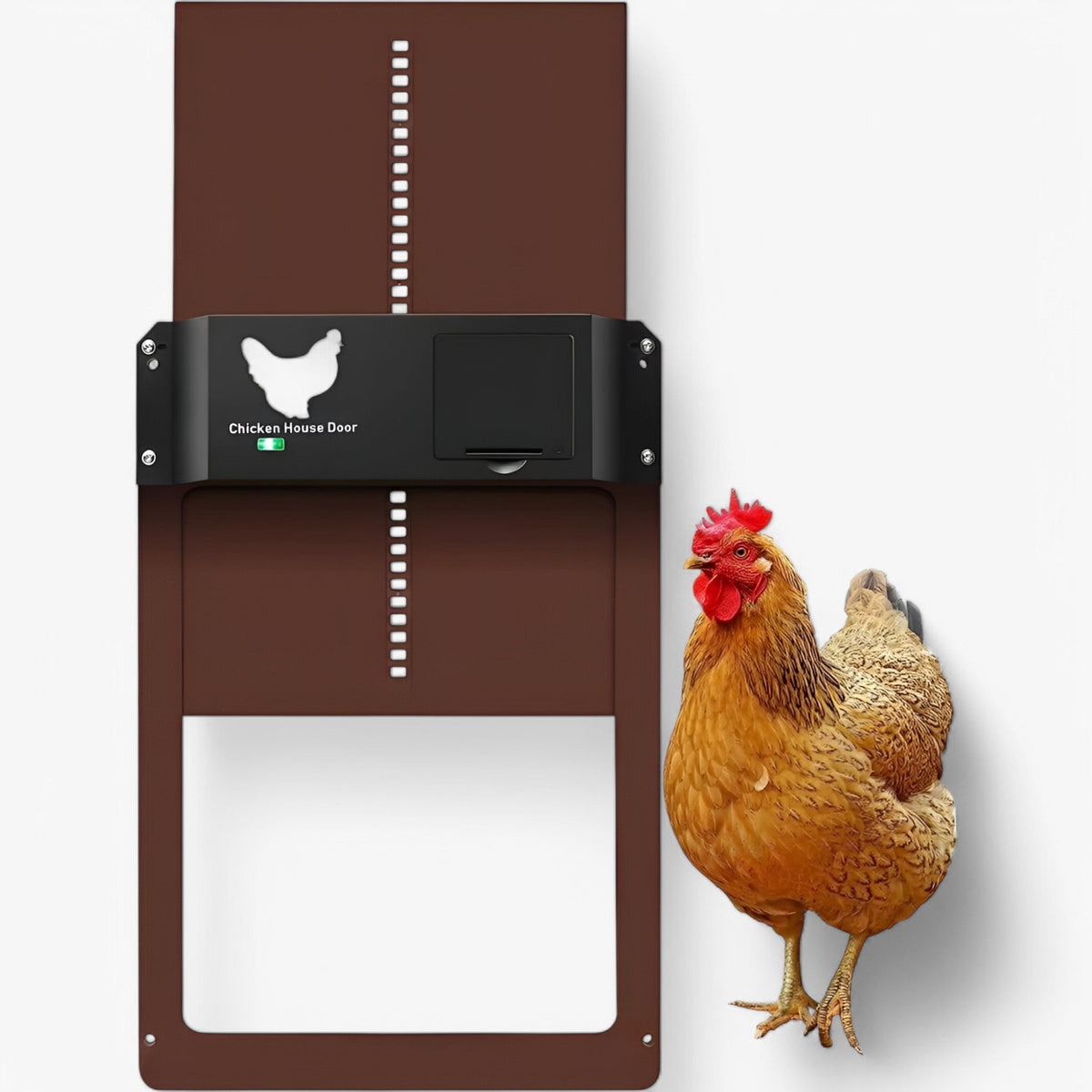 Automatic chicken coop door opener with light sensor battery powered weatherproof