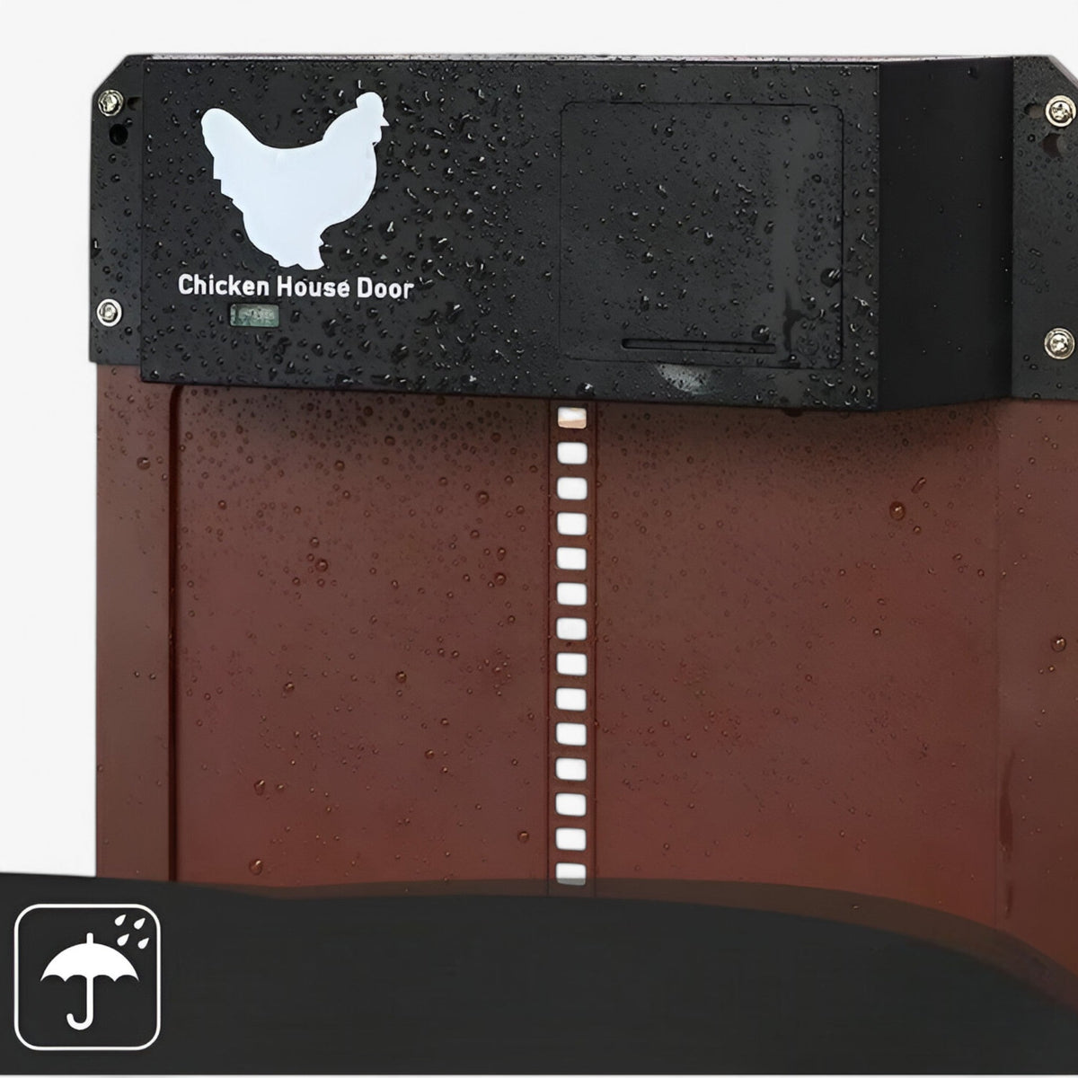 Automatic chicken coop door opener with light sensor battery powered weatherproof