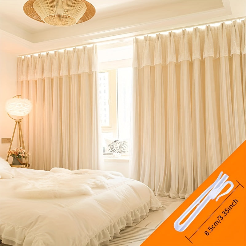 2 piece blackout curtains French princess style with hooks and rings for bedroom