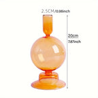 Glass candlestick set minimalist lacquered table decor for romantic dinner