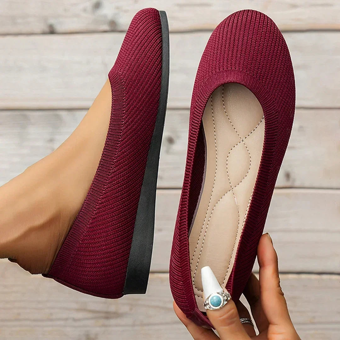 Women breathable knit non-slip sneakers lightweight slip-on casual shoes