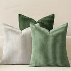 Bohemian rib stripe cushion cover soft woven polyester with zip closure