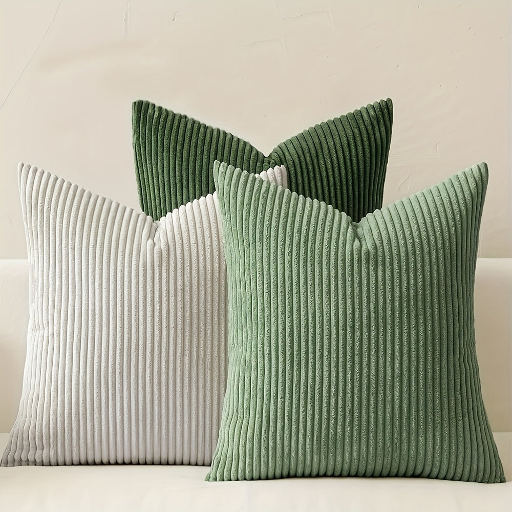 Bohemian rib stripe cushion cover soft woven polyester with zip closure
