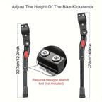 Adjustable bike kickstand aluminum side stand stable parking, height adjustable