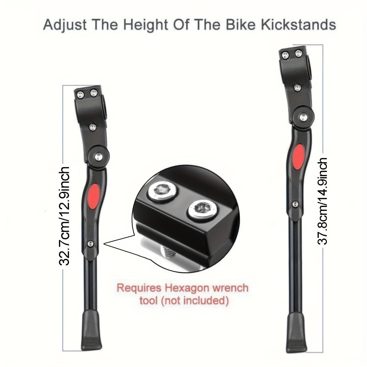 Adjustable bike kickstand aluminum side stand stable parking, height adjustable