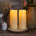 LED flameless candles ivory set of 12 with remote control and timer, waterproof