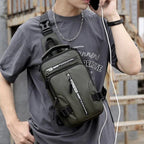 Anti-theft water-resistant backpack with USB charging port fits laptops up to 15.6 inches