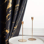 2 piece blackout curtains bronzing marble print ring top for bedroom and living room
