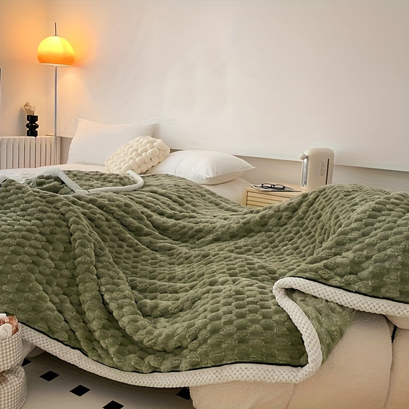 Microfiber blanket soft lightweight stripe design for couch bed and travel all seasons
