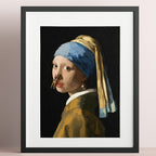 Funny bathroom wall poster, waterproof canvas, 15.7x11.4 inch