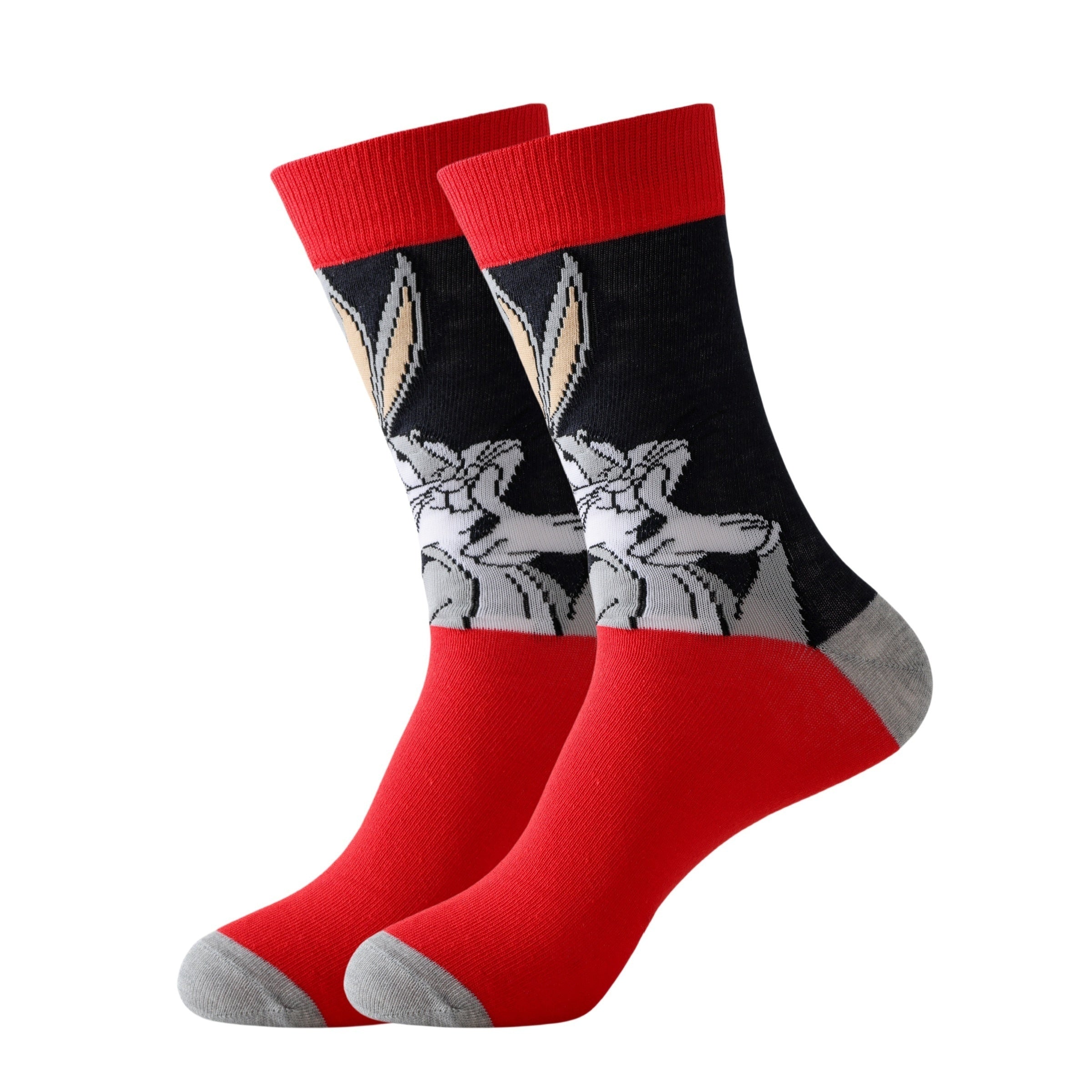 Cartoon socks set with superhero and animated character designs, ankle length