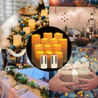 LED flameless candles ivory set of 12 with remote control and timer, waterproof