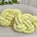 Plush button ball cushions set of 2, decorative knot design for sofa and bed