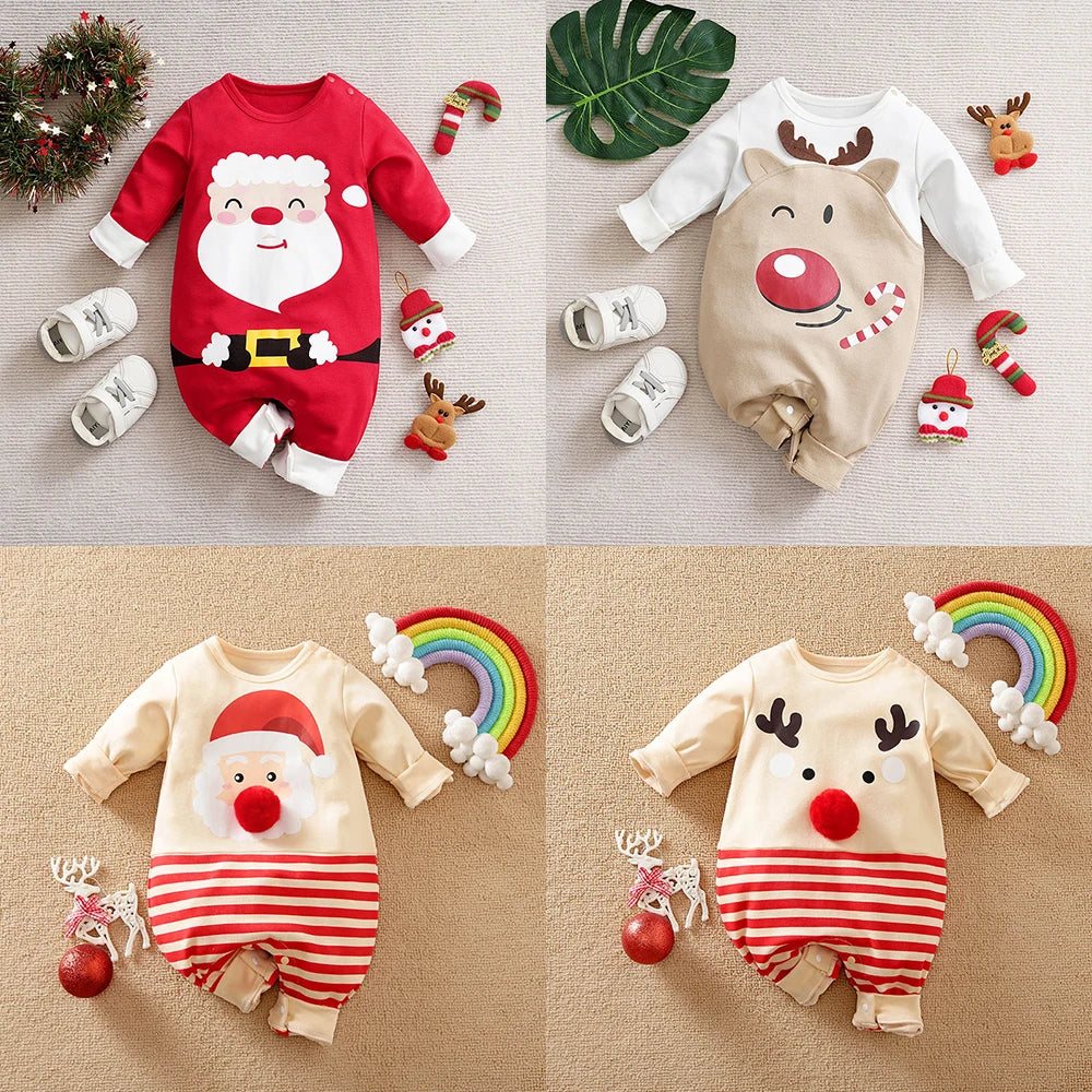 Christmas Costume Baby Unisex Boys Girls Soft Cotton Festive Outfit