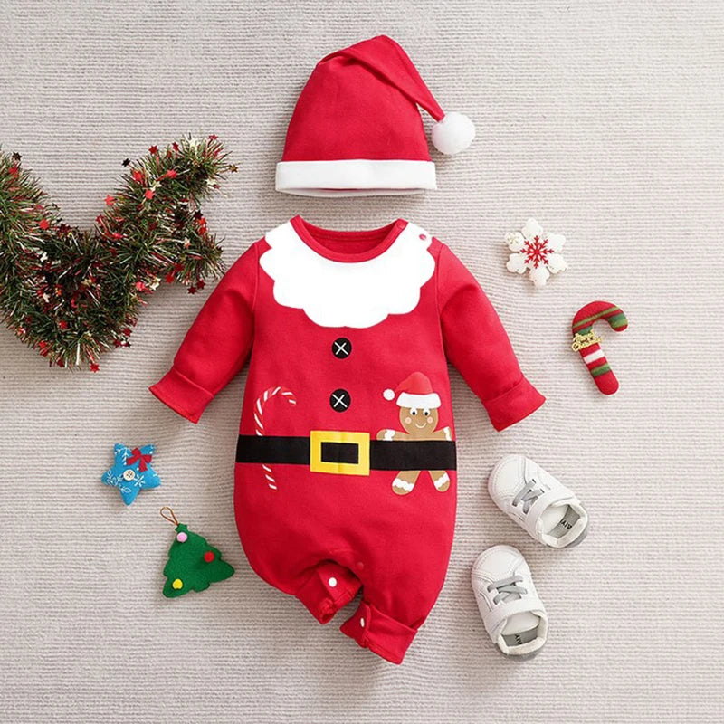 Christmas Costume Baby Unisex Boys Girls Soft Cotton Festive Outfit