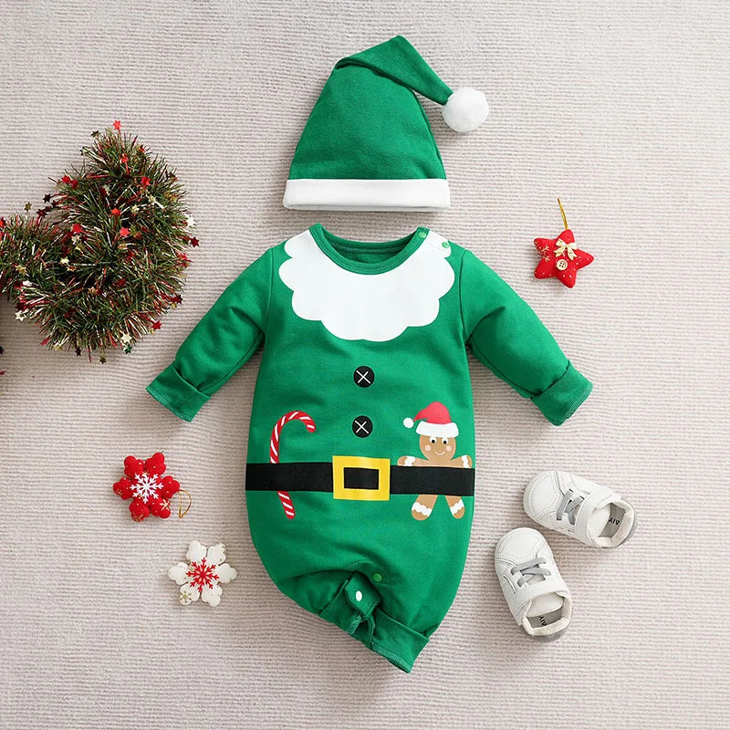 Christmas Costume Baby Unisex Boys Girls Soft Cotton Festive Outfit